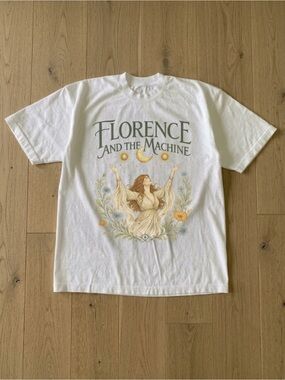 Florence and the Machine Goddess Sun Moon Gildan White Whimsical Graphic Tee